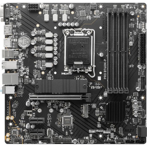 Материнська плата MSI s1700/4DDR5/VGA/HDMI/DP/3PCIe/4SATA/2M.2(PRO B760M-P)