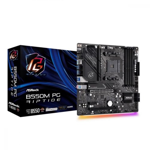 Mатеринська плата ASRock B550M PG RIPTIDE sAM4 B550 4xDDR5 2xM.2 HDMI DP mATX