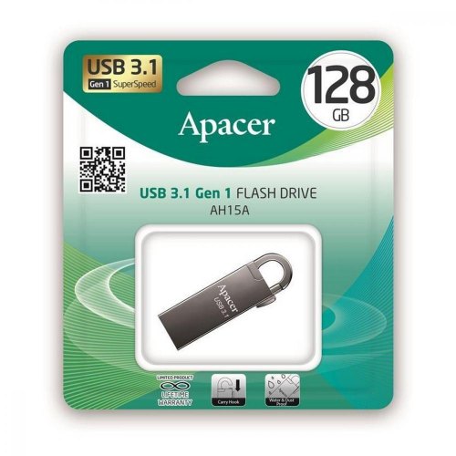 USB флеш, 128GB, Apacer AH15A Black (AP128GAH15AA-1)