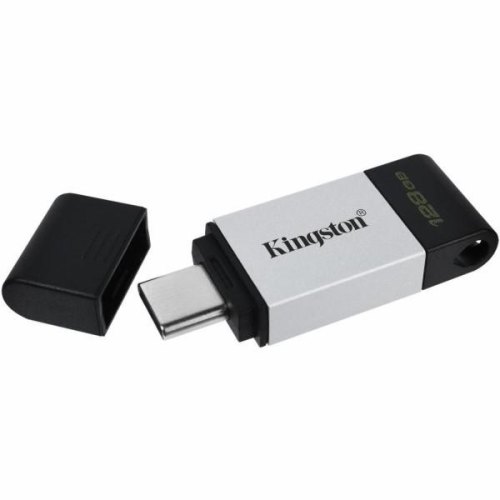 USB флеш, 128GB, Type-C Kingston DataTraveler 80 Grey/Black (DT80/128GB,)