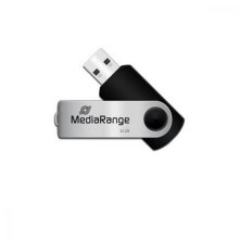 USB флеш,2.0 32GB, MediaRange Black/Silver (MR911)
