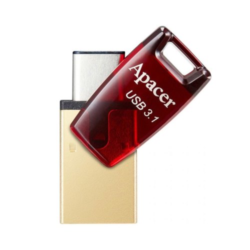 USB флеш, Type-C 64GB, Apacer AH180 Red (AP64GAH180R-1)