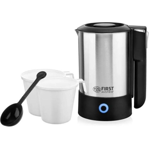 Електрочайник FA-5425-4 Дорожній чайник, 600мл, 1000Вт, нерж/сталь, складна ручка, комплект: 2 чашки, ложка, сумка.