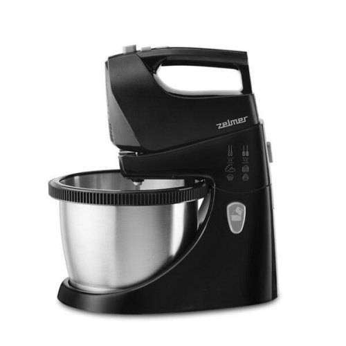 Міксер з чашею ZELMER ZHM2559BS 750Вт.5 швидкостей,режим Турбо,пластикова чаша2,5 л (макс. 3 л),2 збивачі,2 гачки для тіста