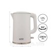 Електрочайник FIRST FA-5407-2-WI, 1.7л, 2200Вт, фарбована сталь, подвійні стінки корпусу, білий