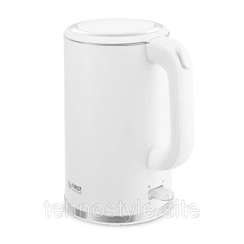 Електрочайник FIRST FA-5407-2-WI, 1.7л, 2200Вт, фарбована сталь, подвійні стінки корпусу, білий