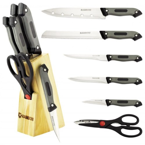 Набір ножів MR-1407 Ножи Rainbow( 7пр.прорезин.руч)