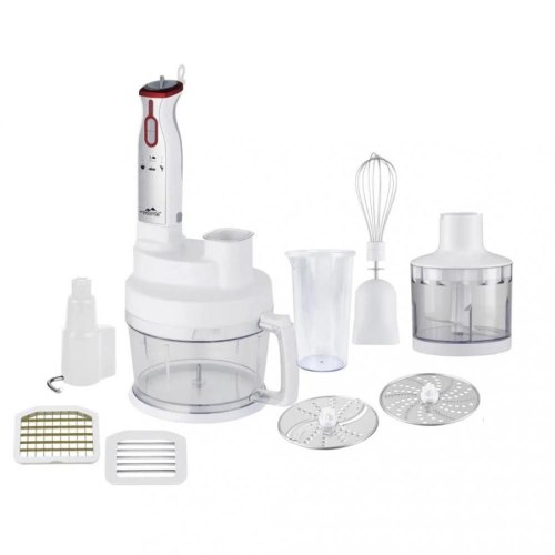 Блендер MT-1912 W 1000ват/терки:деруни,груба стружка/кубіки 8*8/,шинковка,чаша 0,4л + 2,0л ,блен.,вінчик,стакан