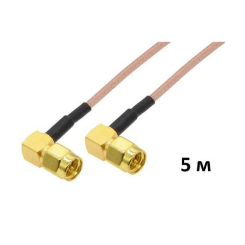 Антенний кабель 4Hawks RP-SMA to RP-SMA cable, R/A, black, H155, 5м, 1 шт