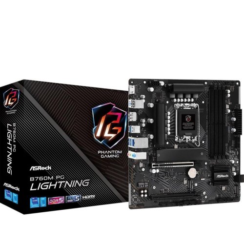 Материнська плата ASRock  B760M PG LIGHTNING s1700 B760 4xDDR5 M.2 HDMI DP mATX