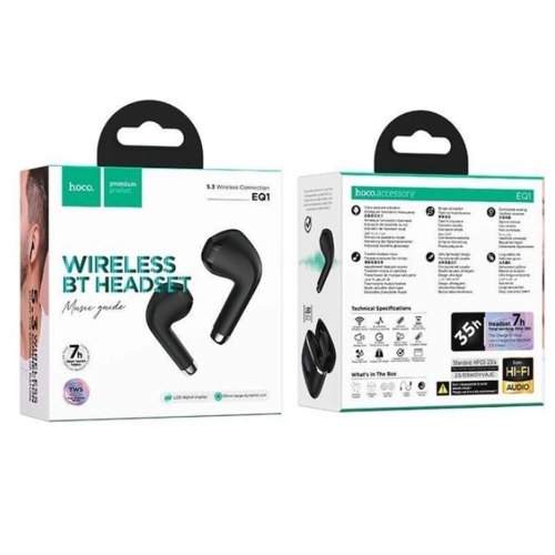 Навушники HOCO EQ1 Music guide true wireless BT headset Black