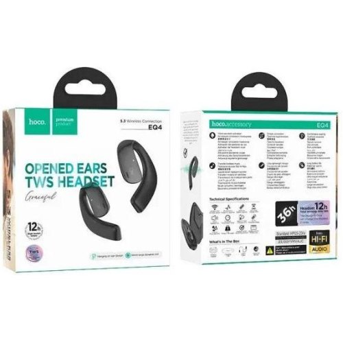 Навушники HOCO EQ4 Graceful true wireless BT headset Black