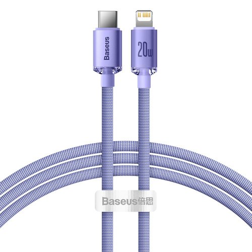 Кабель Baseus rystal Shine Series Fast Charging Data Cable Type-C to Lightning 20W 1.2m Purple