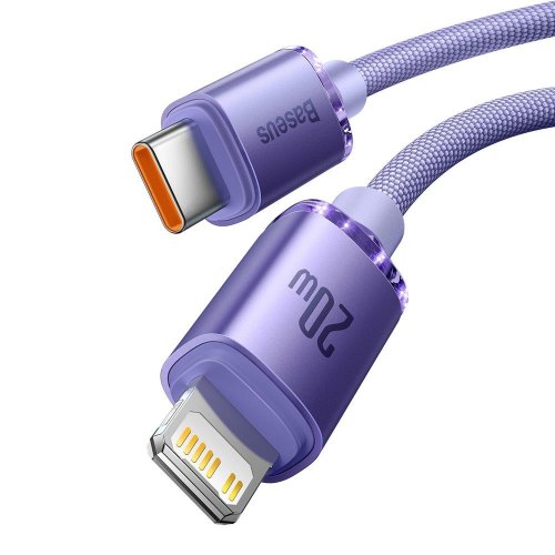 Кабель Baseus rystal Shine Series Fast Charging Data Cable Type-C to Lightning 20W 1.2m Purple