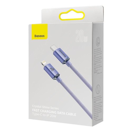 Кабель Baseus rystal Shine Series Fast Charging Data Cable Type-C to Lightning 20W 1.2m Purple