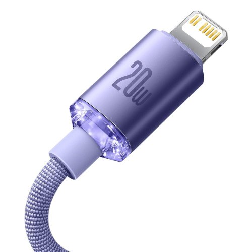 Кабель Baseus rystal Shine Series Fast Charging Data Cable Type-C to Lightning 20W 1.2m Purple