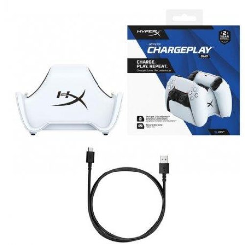 Зарядна станція HyperX ChargePlay Duo для PS5 DualSense, білий