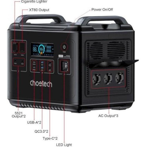 Зарядна станція Choetech BS006 2000W