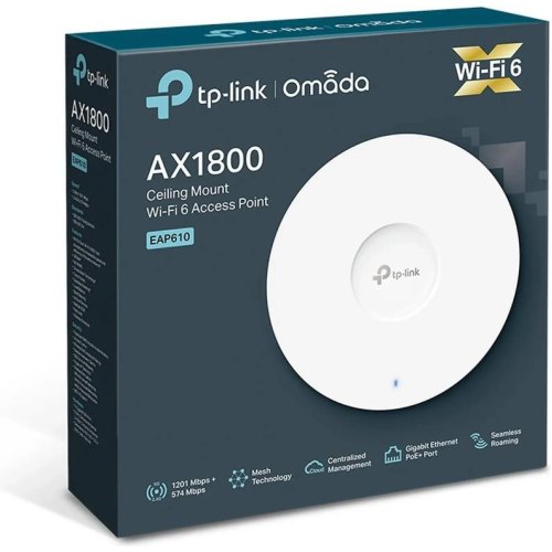 Точка доступу TP-LINK EAP610 AX1800 1xGE LAN PoE MU-MIMO стел
