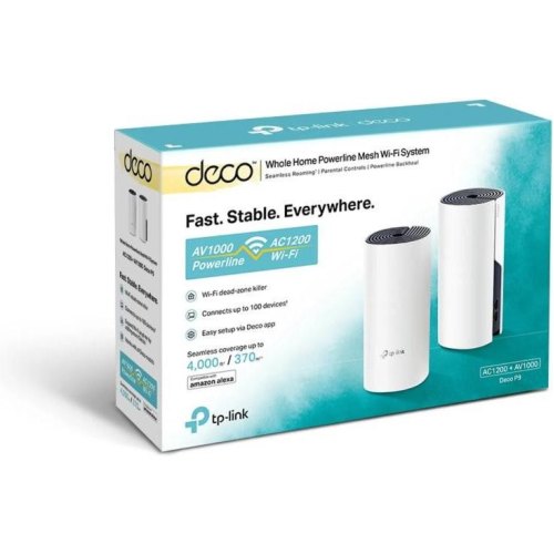Маршрутизатор TP-LINK DECO P9 2PK AC1200+AC1000 2xGE LAN/WAN Powerline MESH