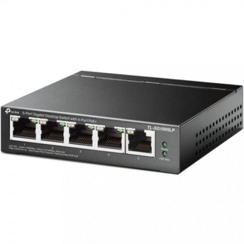 Комутатор TP-LINK TL-SG1005LP 5xGE/4xPoE+ 40W некерований 250м