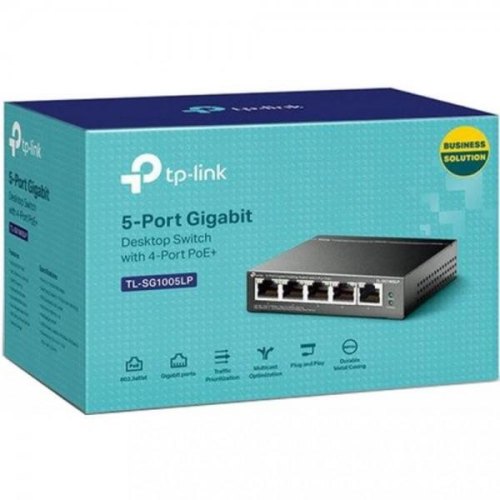 Комутатор TP-LINK TL-SG1005LP 5xGE/4xPoE+ 40W некерований 250м