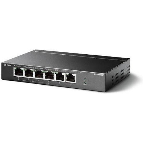 Комутатор TP-LINK TL-SF1006P 6x1FE/4xPoE+ 67W некерований 250м