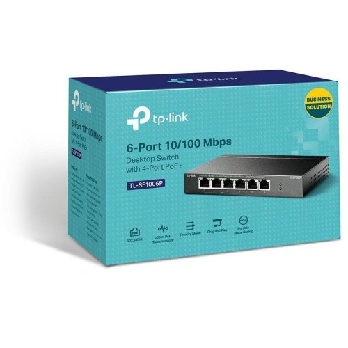 Комутатор TP-LINK TL-SF1006P 6x1FE/4xPoE+ 67W некерований 250м