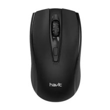 Мишка бездротова, HAVIT HV-MS858GT Black, оптична, 1600dpi, 4кн + кол, 1xAA, USB, чорного кольору