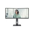 Монітор TFT 34 AOC CU34P3CV, WQHD,VA, 100Hz, вигнутий, HDMI, DP, USB-С, RJ-45, USB-hub, HAS, кол, чорний