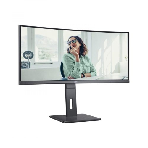 Монітор TFT 34 AOC CU34P3CV, WQHD,VA, 100Hz, вигнутий, HDMI, DP, USB-С, RJ-45, USB-hub, HAS, кол, чорний