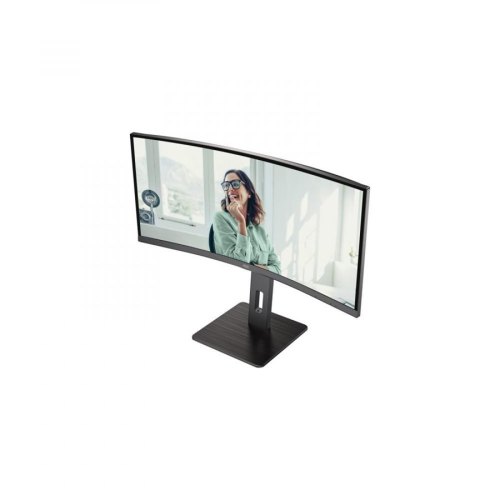Монітор TFT 34 AOC CU34P3CV, WQHD,VA, 100Hz, вигнутий, HDMI, DP, USB-С, RJ-45, USB-hub, HAS, кол, чорний