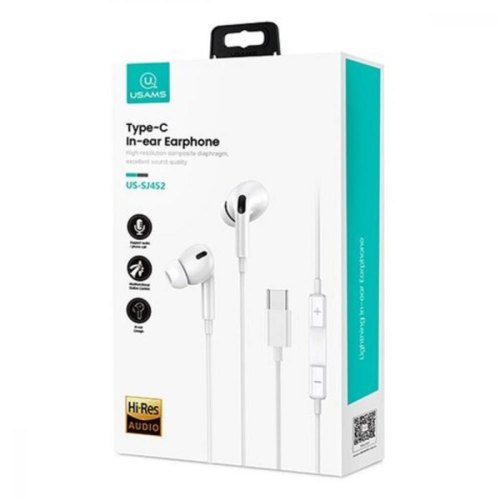Гарнітура дротова Usams SJ452 EP-41 Type-C In-ear Earphone 1.2m White