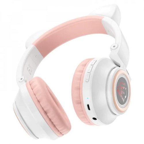 Навушники бездротові BOROFONE BO18 Cat ear BT headphones Pink