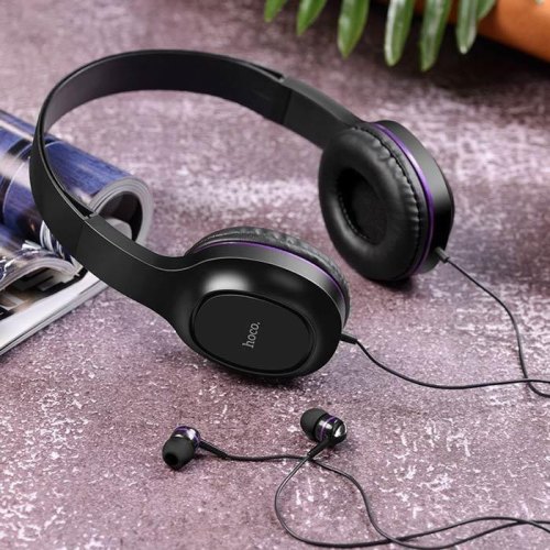 Навушники бездротові HOCO W24 Enlighten headphones with mic set Purple