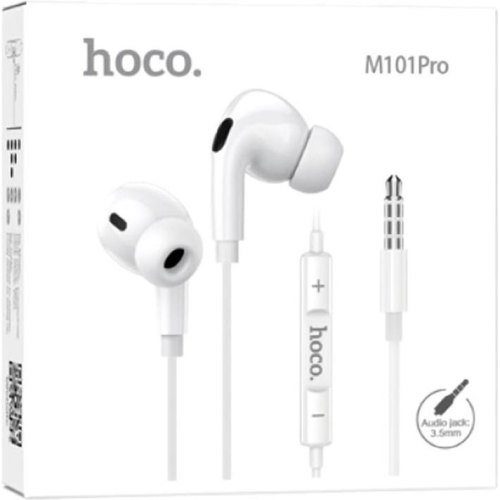 Гарнітура дротова HOCO M101 Pro Crystal sound wire-controlled earphones with microphone White