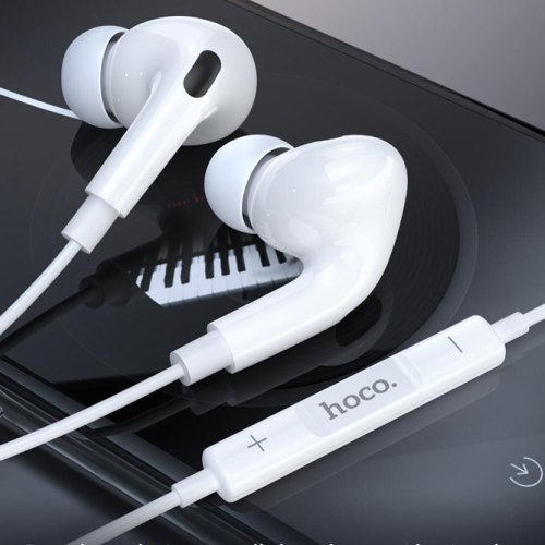 Гарнітура дротова HOCO M101 Pro Crystal sound wire-controlled earphones with microphone White