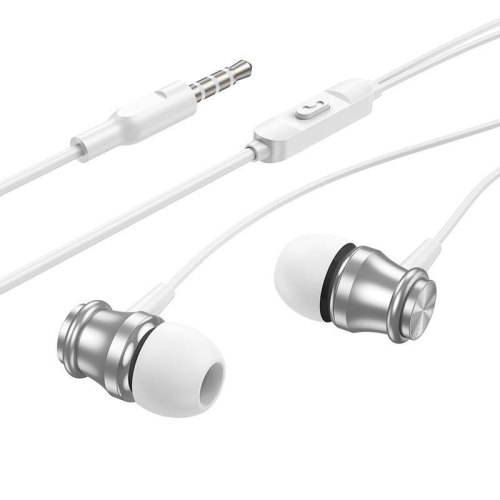 Гарнітура дротова BOROFONE BM75 Platinum metal universal earphones with microphone Silver