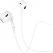 Гарнітура дротова HOCO M1 Max crystal earphones for iP with mic White