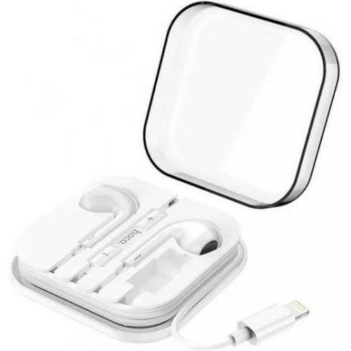 Гарнітура дротова HOCO M1 Max crystal earphones for iP with mic White