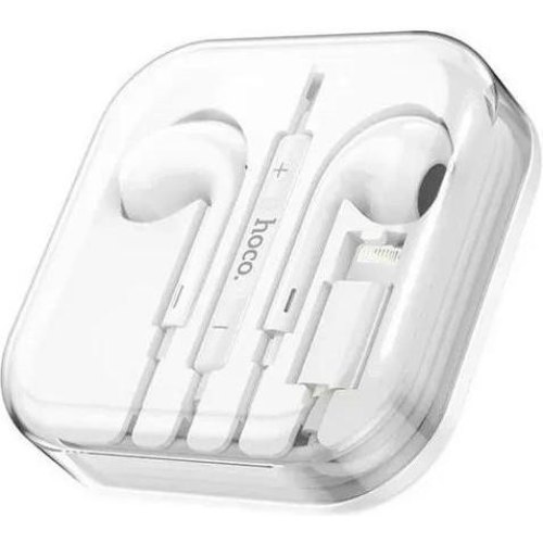 Гарнітура дротова HOCO M1 Max crystal earphones for iP with mic White