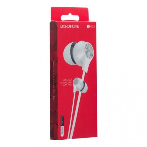 Гарнітура дротова BOROFONE BM28 Tender sound universal earphones with mic White