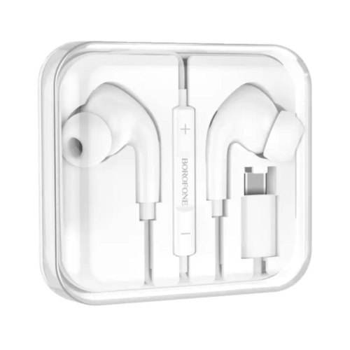 Гарнітура дротова BOROFONE BM80 Pro Elegant Type-C wire-controlled digital earphones with microphone White