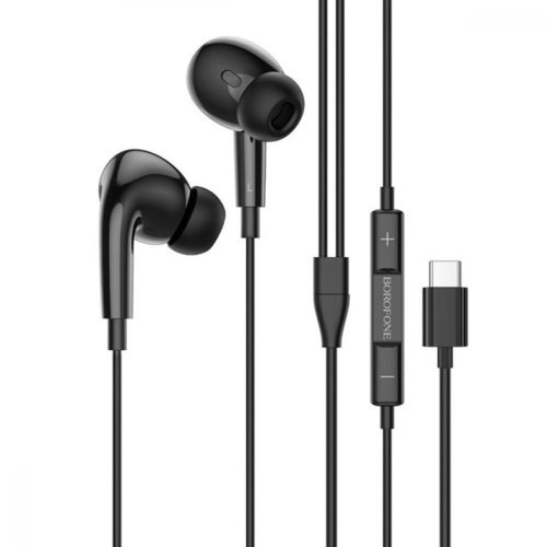 Гарнітура дротова BOROFONE BM80 Pro Elegant Type-C wire-controlled digital earphones with microphone Black
