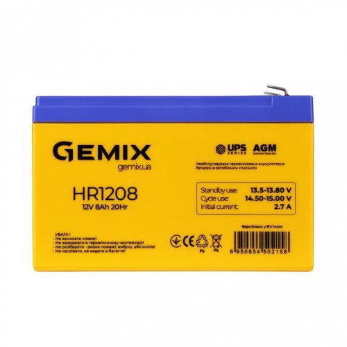 Батарея до ПБЖ AGM Gemix (HR1208F2UPS)