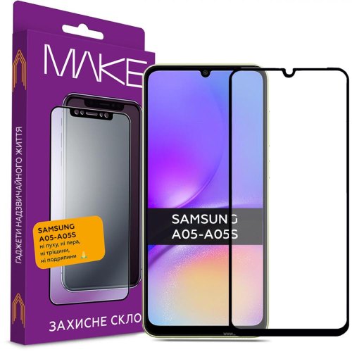 Захисне скло MAKE для Samsung A05 (A055)/A05s (A057) Black