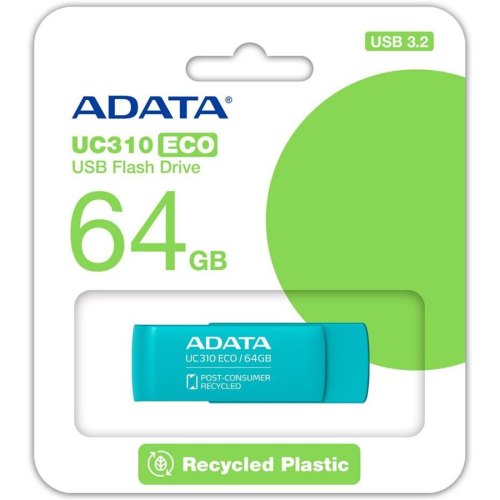 USB флеш A-DATA USB 3.2 UC310 Eco 64Gb Green