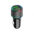 Автомобільний зарядний пристрій BOROFONE BZ20 Smart 38W dual port PD20W+QC3.0 car charger set(C to iP) Transparent Black
