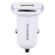 Автомобільний зарядний пристрій BOROFONE BZ12A single port QC3.0 with Type-C cable White