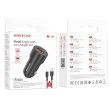 Автомобільний зарядний пристрій BOROFONE BZ19A Wisdom single port QC3.0 car charger set(Type-C) Black